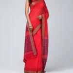 Check and Printed Cotton Saree